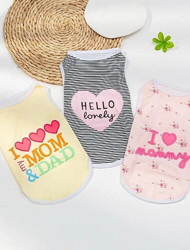  Perros Gatos Chaleco Moda Casual Transpirable Suave Lavable Cómodo Exterior Casual Diario Ropa para perros for Bichón Frisé Pomerania Animal doméstico del bebé Mariposa Small