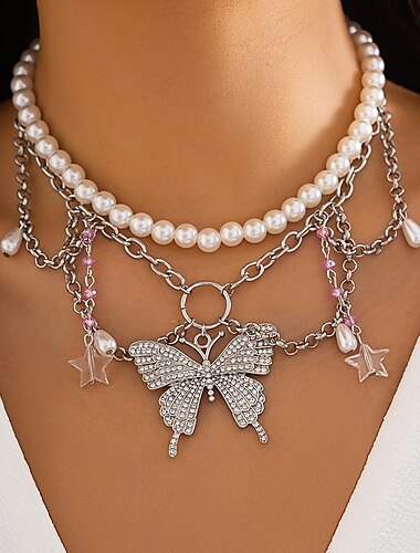  Halsketten Retro Vintage Y2K Süß und cool Aleación Für Cosplay Damen Modeschmuck Modeschmuck