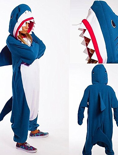  Per bambini Animali Pigiami e camicie da notte Costume intero Vestiti Carnevale Squalo Pigiama a pagliaccetto Pigiama Kigurumi Costume divertente Per Ragazzi e ragazze Natale Carnevale cartone animato
