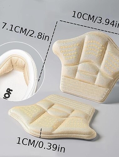  1 par de pegatinas para el talón anticaída, plantilla deportiva para los pies, almohadilla para el talón, almohadilla de tamaño medio para zapatos grandes, almohadillas ajustables para zapatos