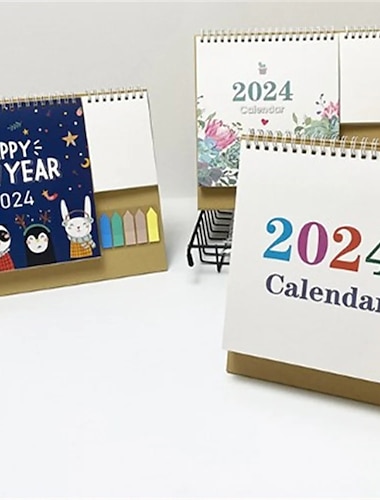  kalender 2024 skrivbord stående kalendrar dagligen veckovis månadsplanerare bord schema kontor skolmaterial spolkalender
