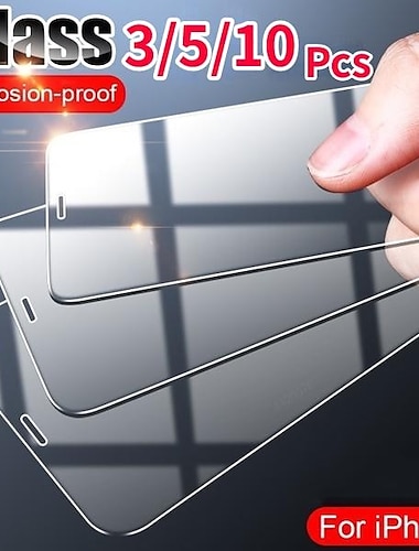  3 stuks 5 stuks 10 stuks Scherm Beschermer Voor Apple iPhone 16 iPhone 15 Pro Max Plus iPhone 14 13 12 11 Pro Max Mini X XR XS Max 8 7 Plus Gehard Glas 9H-hardheid Anti-bellen Anti-vingerafdrukken