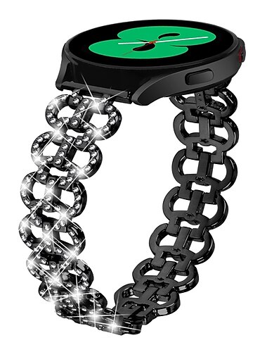  Uhrenarmband für Samsung Galaxy Watch 7/6/5/4 40/44mm, Galaxy Watch 5 Pro 45mm, Galaxy Watch 4/6 Classic 42/46/43/47mm, Watch 3, Active 2, Gear S2 Edelstahl Ersatz Gurt Glitzer Kristall Bling-Diamant