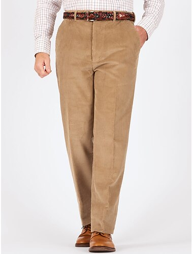  Herren Anzughosen Cordhose Hose Hosen Anzughose Tasche Gerade geschnitten Glatt Komfort Atmungsaktiv Outdoor Täglich Ausgehen Modisch Brautkleider schlicht Khaki Dunkelblau