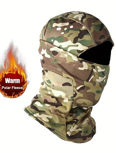  winter winddichte warme tactische camouflage bivakmuts, plus fluwelen warme bivakmuts, voor fietsen, autorijden, skiën