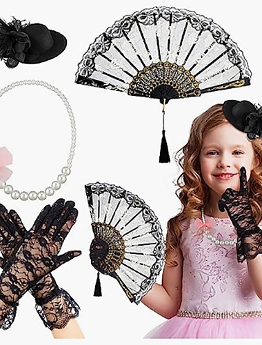  karneval berømthed retro britisk stil mesh hoved blomst lille hat børns performance scene slør