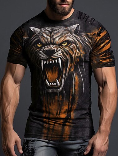  Per uomo Pop art Animali maglietta Manica corta maglietta Stampa 3D Girocollo Camicia Giornaliero Originale Retrò vintage Sportivo Per eventi Per uscire Rosso Blu Viola Primavera estate Abbigliamento