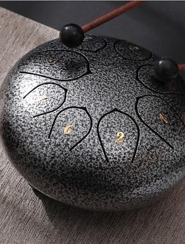  gelegeerd staal tongdrum 6 inch 8 noten handtrommels met zakstokken muziekboek, geluid genezende instrumenten voor muziekonderwijs entertainment meditatie yoga zen geschenken