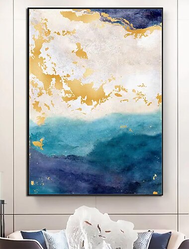  Mintura handgemachte abstrakte goldene Ölgemälde auf Leinwand, Wandkunst, Dekoration, modernes Bild für Heimdekoration, gerolltes, rahmenloses, ungedehntes Gemälde