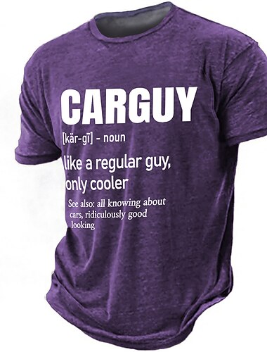 Men's Graphic Letters T Shirt Short Sleeve T shirt 3D Print Crew Neck Shirt Daily Designer Retro Vintage Sports Outdoor Holiday Going out Navy Blue Purple Green Spring & Summer Clothing Apparel S M L