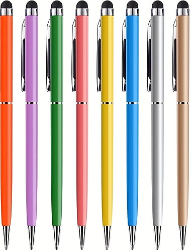  10 stks 2 in-1 styluspennen voor touchscreens balpen