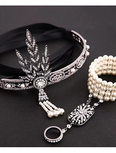  Rannekoru-sormukset Naamiaisasu Retro / vintage 1920-luku Metalliseos Käyttötarkoitus Suuri Gatsby Cosplay Karnevaali Naisten Pukukorut Muotikorut