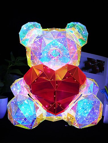  Lampka nocna LED Bear dla dziewczynek, wystrój pokoju dziecięcego, lampki nocne, prezenty świąteczne, dekoracje stołu, prezent na walentynki