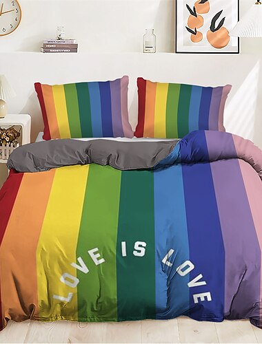  100% coton housse de couette ensemble motif arc-en-ciel couette ensemble doux luxe ensemble de literie décor à la maison crépuscule literie cadeau roi reine pleine taille