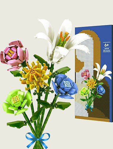  Geschenke zum Frauentag, Blumen-Rosenstrauß, Bausatz mit Deckel, Ausstellungsbox, DIY-Blume, botanische Sammlung, Bausteine, Steine, Schreibtisch, Zuhause, Muttertagsgeschenke für Mama