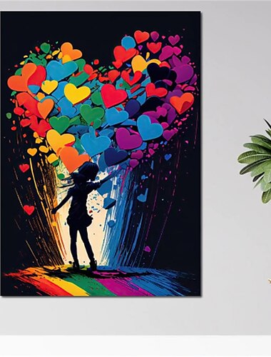  Valentinstag Wandkunst Leinwand Malerei Herzen Drucke und Poster Bilder dekorative Stoffmalerei für Wohnzimmer Bilder ohne Rahmen