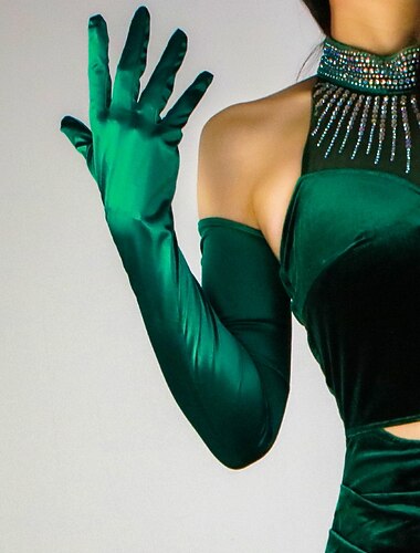  Operní rukavice Dlouhé rukavice Večerní rukavice Dlouhé rukavice Retro Řvoucí 20s 20. léta 20. století Polyester Pro Buben dívka Kostýmová hra Karneval Dámské Kostýmní šperky Módní šperky