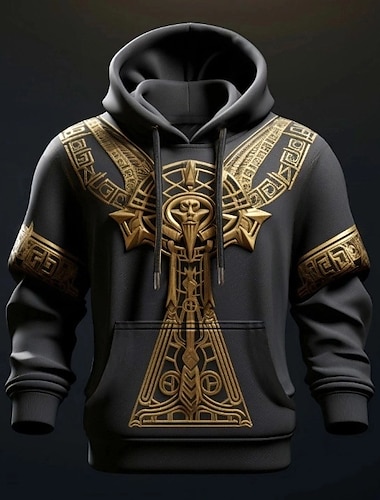  Hombre Graphic Vikingo Sudadera Sudaderas Sudadera Manga Larga Sudadera con capucha Con Capucha Moda Impresión 3D Deporte Festivos Vacaciones Azul Piscina Verde Trébol Estampado Bolsillo delantero