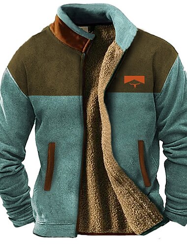  Herren Graphic Farbblock Cowboy Sweatshirts Reißverschluss-Sweatshirt Fleecejacke Oberbekleidung Langarm Sweatshirt Ständer Täglich Brautkleider schlicht Vintage-Retro 3D-Druck Urlaub Festtage