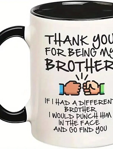  1pc 11oz grappige cadeaus voor broer als ik een andere broer had, zou ik hem in zijn gezicht slaan en je gaan zoeken koffiemok dubbelzijdige mok voor beste huisdecoratie kamer decor cool spul feest