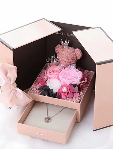  Valentinstag kreatives Geschenk ewige Blume Rose Geschenkbox Geburtstagsgeschenk Konservierung frischer Blumen (nur Box)