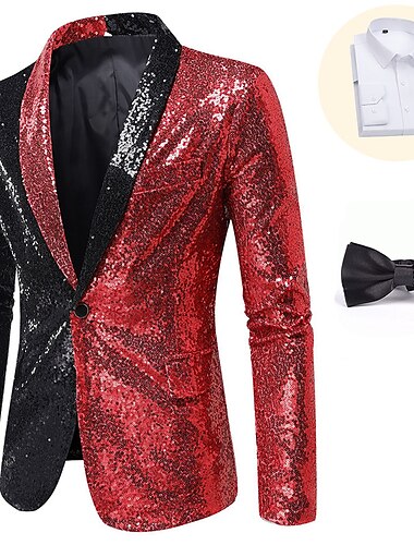  Retro Antiguo Disco Años 80 Trajes Disco Lentejuelas Hombre Disfraz de carnaval Mascarada Fiesta / Noche Desfile del orgullo Mes del Orgullo Adulto Chaqueta Camisas Corbata