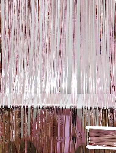  2 * 2 m Regen-Seidenvorhang für neues Haus, gebunden mit Hochzeitszimmer-Hängevorhang, romantischer und schöner Hochzeitsbankett, bunte Streifen, Vorschlagslandschaft, Aluminiumfolienstreifen,