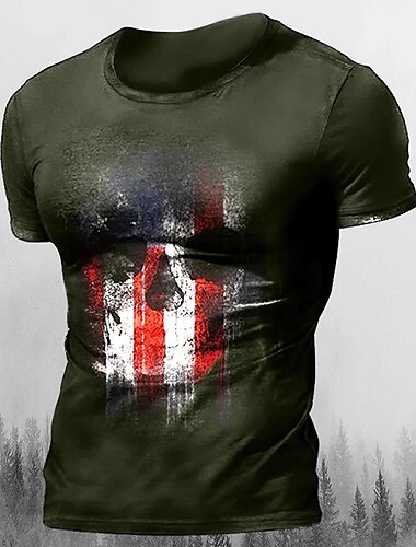  Herren Grafik Totenkopfe T Shirt Halloween-Shirt T-Shirt Kurzarm T-Shirt 3D-Druck Rundhalsausschnitt Hemd Vintage Mode Designer Outdoor Lässig Täglich Schwarz Gelb Blau Frühling & Sommer Bekleidung S