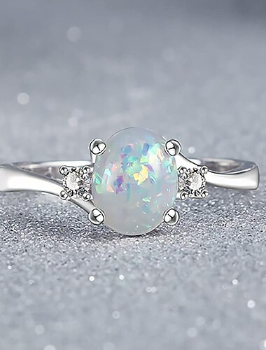  1 pc טבעת הטבעת For בגדי ריקוד נשים אופאל צבעים מרובים חתונה יוֹם הַשָׁנָה יום הולדת סגסוגת קלאסי