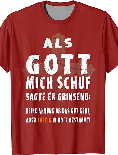  Herren Graphic Buchstabe T Shirt Tee Kurzarm T-Shirt 3D-Druck Rundhalsausschnitt Hemd Vintage Modisch Designer Outdoor Casual Täglich Schwarz Dunkelgrün Rot Frühling Sommer Bekleidung S M L XL 2XL 3XL