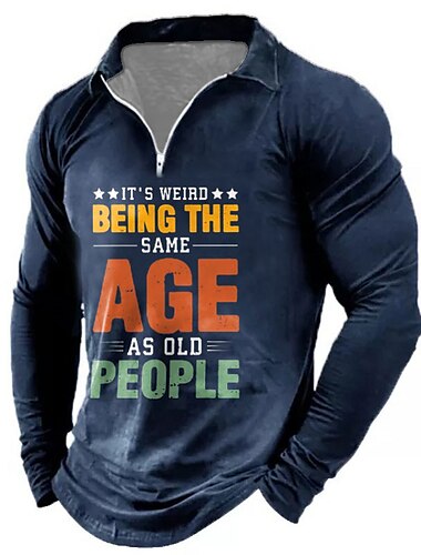  Μπλουζάκια Papa Γράμμα Ανδρικό Casual 3D Εκτύπωση Zip Polo Γκολφ Polo Υπαίθριο Casual Καθημερινό Streetwear Πολυεστέρας Μακρυμάνικο Χαμηλωμένο Zip Polo Μπλουζάκια Μαύρο Κρασί Άνοιξη  Καλοκαίρι Γιακά