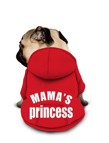  Толстовка с капюшоном Mamas Princess для собак с буквенным принтом и текстовыми мемами, свитера для собак для больших собак, свитер для собак, однотонный мягкий флис, одежда для собак, толстовка с