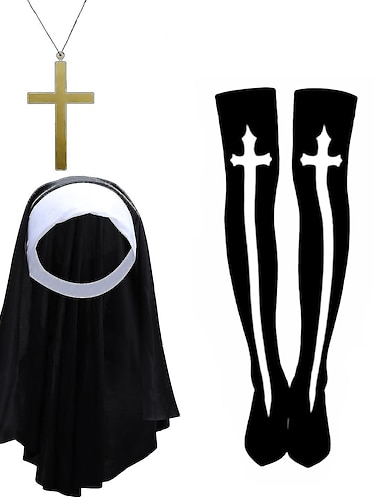  Monja Traje de cosplay Adulto Mujer Cosplay Carnaval Mascarada Carnaval Mascarada Mardi Gras Disfraz de carnaval fácil