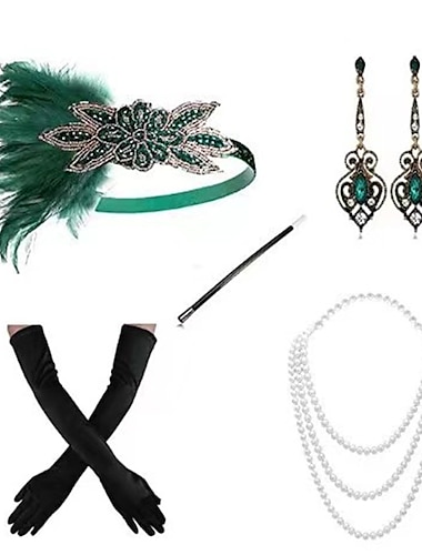 Headwear Kaulakoru Korvakorut Asut Flapper-panta Retro / vintage 1920-luku Metalliseos Käyttötarkoitus Suuri Gatsby Cosplay Karnevaali Naisten Pukukorut Muotikorut
