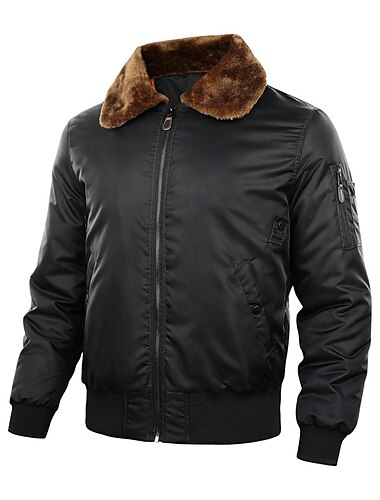  Herren Wintermantel Bomberjacke Jacke Freizeitjacke Outdoor Freizeitskleidung Warm Tasche Herbst Winter Glatt Modisch Strassenmode Kargen Standard Schwarz Königliches Blau Armeegrün Jacken