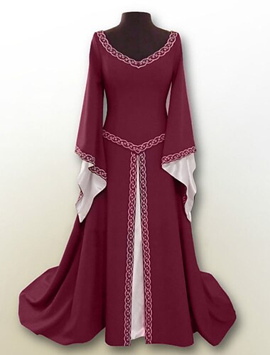 Mittelalterlich Renaissance Cocktailkleid Abschlussballkleid Ren Faire Wikinger Outlander Elfen Damen Keltisch Fantasie königlich Halloween Karneval Maskerade Party LARP Renaissance-Messe Erwachsene
