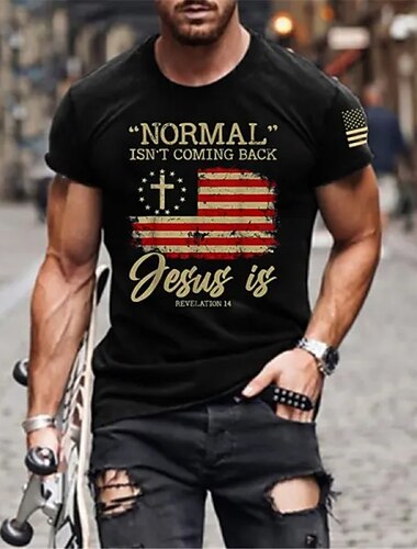  Men's National Flag T Shirt Tee Top Cotton Short Sleeve Graphic Shirt Black Army Green Dark Blue Comfortable Tee Sports Outdoor Holiday Fashion Designer Clothing