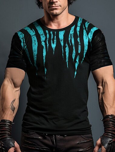  Ανδρικά Γραφική Συνδυασμός Χρωμάτων Γοτθικό Τρόμου Μπλουζάκι Κοντομάνικο Κοντομάνικη μπλούζα 3D εκτύπωση Στρογγυλή Ψηλή Λαιμόκοψη Πουκάμισο Καθημερινά Υψηλής Ποιότητας Ρετρό / Βίντατζ