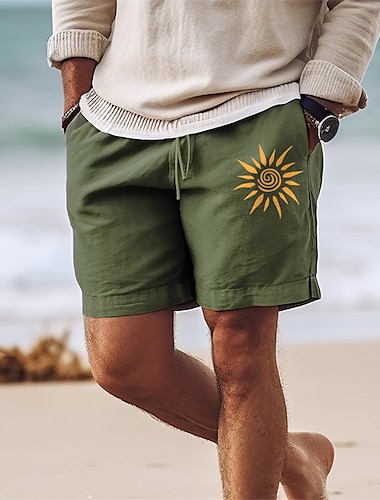  Homme Soleil Short Short d'été Short de plage Taille médiale Hawaïen Décontractées Extérieur Vacances Sortie Cordon Taille elastique Imprimer Designer Vêtement Tenue