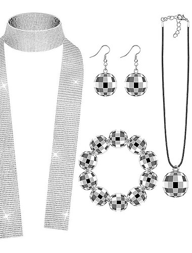  Pendientes disco americanos de los años 70, pendientes de plata disco de 20 mm, conjunto de pulsera para mujer