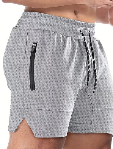 Herre Shorts Sport I-byen-tøj Weekend Løb Afslappet Snørelukning Elastisk Talje Vanlig Knælængde Gymnastik Sportstøj Vinrød Sort Mikroelastisk