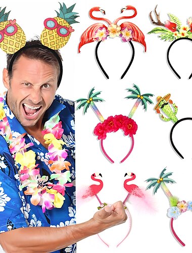  Instagram-Sommer-Flamingo-Stirnband ziert Kokosnussbaum-Strand-Hawaiian-Stirnband