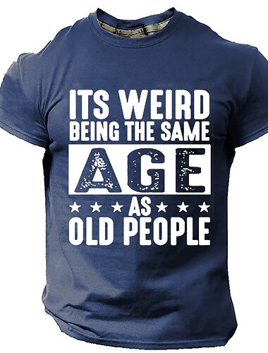  Voor heren Grafisch Brief Oude mensen T-shirt Korte mouw T-shirt 3D-afdrukken Strakke ronde hals Overhemd Dagelijks Ontwerper Retro vintage Buitensporten Feestdagen Uitgaan Zwart Leger Groen