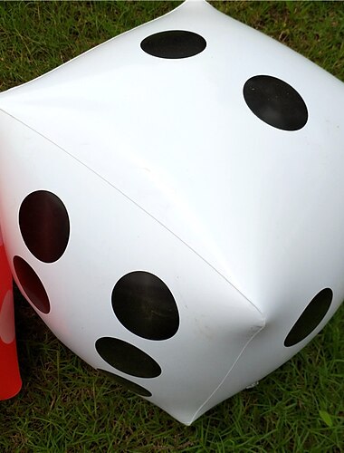  11,8 aufblasbare Jumbo-Würfel, 2er-Pack, Outdoor-Spaß, riesiges aufblasbares Würfelset und 12 mm große 10-teilige Würfel für Indoor- und Outdoor-Ludo- und Poolpartys