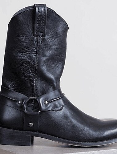  Retro Vintage Medieval Renascentista Sapatos bota ocidental Botas sem salto Pirata Viking Cowboy do Oeste Taxas Côr Sólida Homens Mulheres Pirata Steampunk Dia Das Bruxas Carnaval Baile de Máscaras