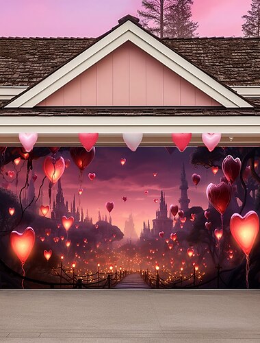  Huwelijks Buiten Decoraties Garage Deur Cover Banner Hart Uitzicht Grote Achtergrond Decoratie voor Buiten Garage Deur Huis Muur Decoraties Evenement Feest Parade