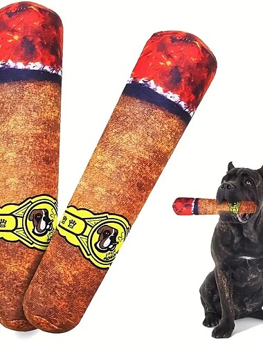  1 unidad de juguetes para perros chirriantes de cigarro de felpa, regalos divertidos y bonitos para perros