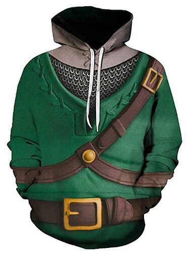 A lenda de Zelda Ligação Moletom Anime 3D Bolso frontal Arte Gráfica Para Casal Homens Mulheres Adulto Carnaval Baile de Máscaras Impressão 3D Festa Casual / Diário