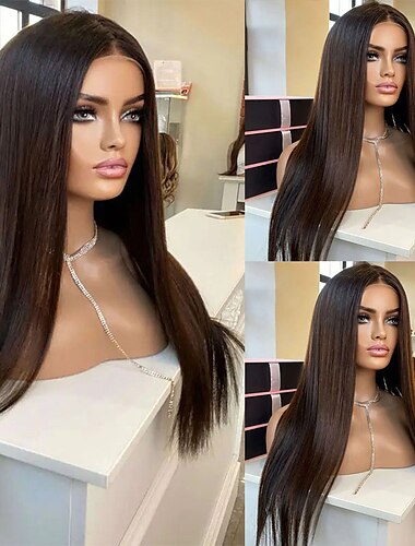  Peluca recta del frente del cordón del cabello humano peluca delantera del cordón del color del ombre del pelo virginal brasileño con el pelo del bebé para las mujeres