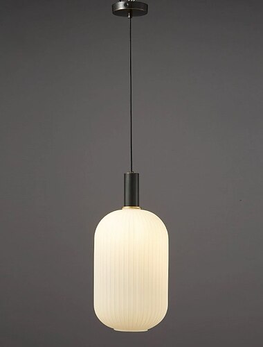  moderne hanglampen, zwarte lamphouder hanglamp fitting witte glazen hanglampenkap, led hanglamp